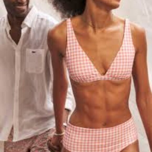 VINEYARD VINES Triangle Bikini Top Cayman Gingham L - Picture 1 of 13